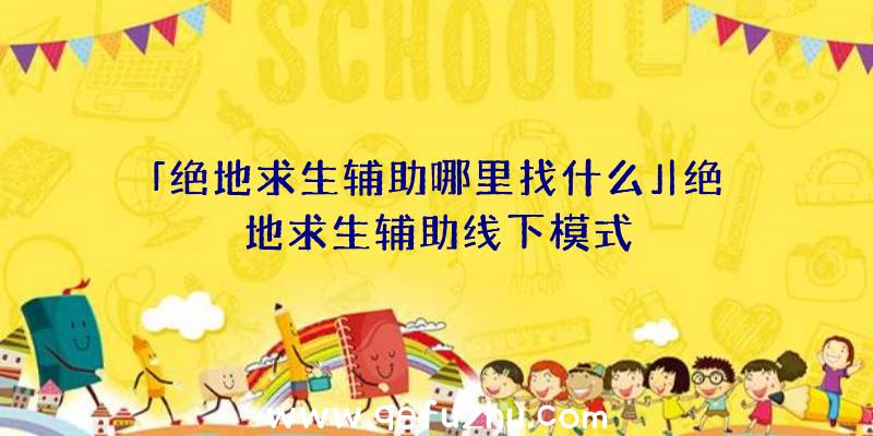 「绝地求生辅助哪里找什么」|绝地求生辅助线下模式